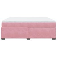Boxspring met matras fluweel roze 200x200 cm - thumbnail