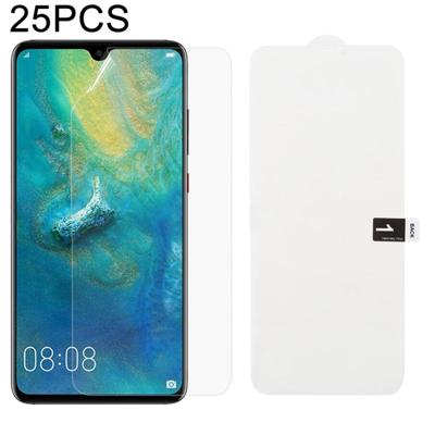 25 stuks zachte hydrogel film volledige dekking front beschermer met alcohol katoen + kraskaart voor Huawei mate 20