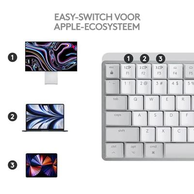 Logitech MX Mechanical Mini Mac toetsenbord Draadloos Wit