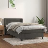 Boxspring met matras fluweel donkergrijs 90x200 cm - thumbnail
