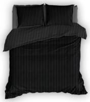 Satin d'Or dekbedovertrek Streep Zwart-Lits-jumeaux (270 x 200/220 cm) - thumbnail