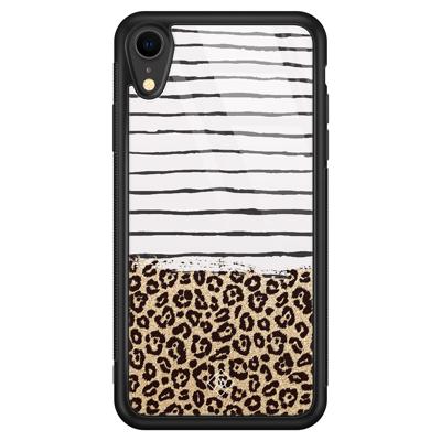 iPhone XR glazen hardcase - Leopard lines iPhone XR glazen hardcase - Leopard lines