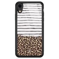 iPhone XR glazen hardcase - Leopard lines - thumbnail