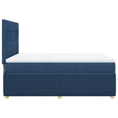 Boxspring met matras stof blauw 140x190 cm - thumbnail