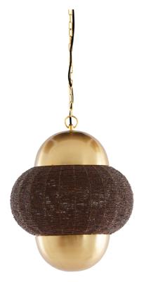 Light & Living Hanglamp 'Cetara' Kralen, 33cm, kleur Donkerbruin/Brons