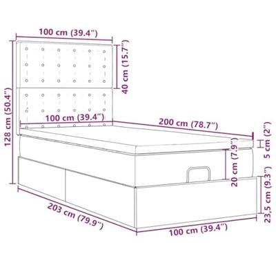 Ottoman bed met matrassen en LED's 100x200cm fluweel roze