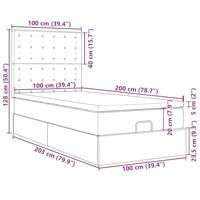 Ottomaanse bed met matras 100x200cm kunstleer grijs - thumbnail