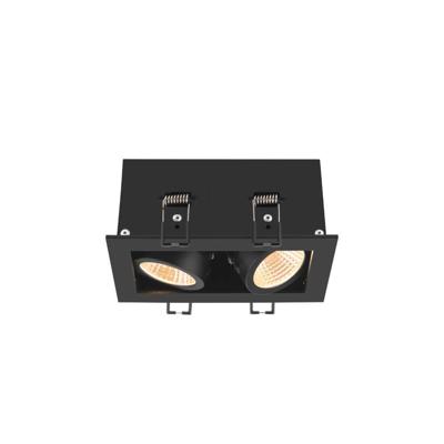 SLV Vierkante led inbouwspotKadux Double 2x Led - zwart - 3000K - 1007559