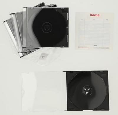 Hama 00051275 CD-hoes slim 1 CD/DVD/Blu-Ray Transparant, Zwart Polystereen 10 stuk(s) - thumbnail