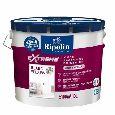 Extreme muur- en plafondverf - Fluweelwit - RIPOLIN - 10 L