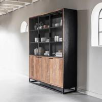 DTP Home Vitrinekast 'Cosmo' Teakhout, 215 x 180cm - thumbnail