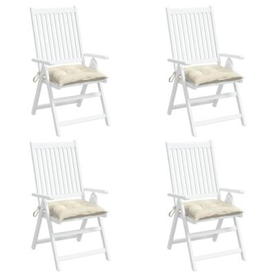 VidaXL Stoelkussens 4 st 40x40x7 cm oxford stof crèmewit