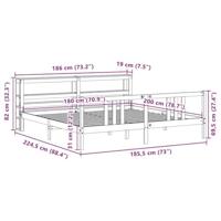 Bedframe met hoofdbord massief grenenhout 180x200 cm - thumbnail