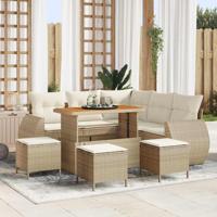 Tuinbankenset 9 pcs Beige poly rattan - thumbnail
