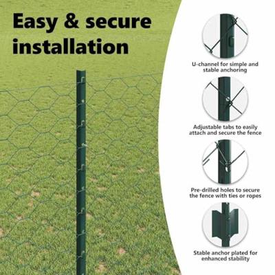 VidaXL Hek met paal groen 1,5 x 10 m staal en pvc