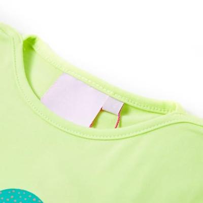 Kindershirt 92 fluorescerend geel