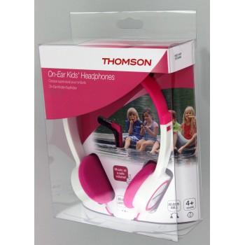 Thomson Kinderhoofdtelefoon On Ear (geluidssterkte 85 dB, ultralicht, speciale pasvorm voor kinderhoofden) roze