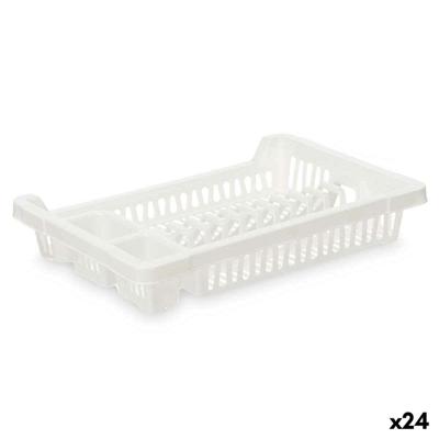 Afdruiprek voor Keukengootsteen Kinvara Wit Plastic 42,5 x 7 x 29,5 cm (24 Stuks)