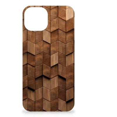 Houten Print Telefoonhoesje voor Apple iPhone 13 | iPhone 14 Wooden Cubes Houten Print Telefoonhoesje voor Apple iPhone 13 | iPhone 14 Wooden Cubes