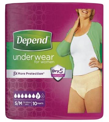 Depend Pants normal maat S/M 10 Stuks