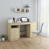 Bureau 140x50x76 cm bewerkt hout sonoma eikenkleurig - thumbnail