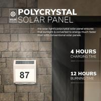 Numa - LED Solar Huisnummer - Wandlamp - 3000K Warm wit - 40 Lumen - Schemerschakelaar - Polykristal solar - IP65 - Zilver - Solar huisnummerverlichting - thumbnail