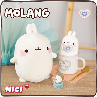 Nici pluchen knuffel molang regenboog met hart in geschenkdoos, 16cm - thumbnail