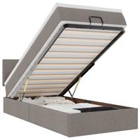 Ottoman bed met matras en LED's 120x200cm stof taupe - thumbnail