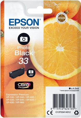 Epson 33 4.5ml Photo Zwarte inktcartridge Epson 33 4.5ml Photo Zwarte inktcartridge