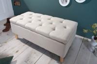Chesterfield borstbank CASTLE 100cm beige bank landelijke stijl met opbergruimte - 40408 - thumbnail