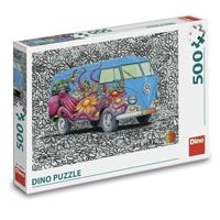 DinoToys Dino puzzel - hippies vw bus - 500 stukjes - thumbnail