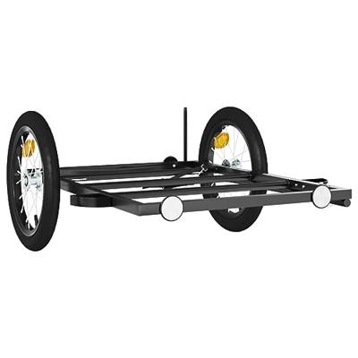 VidaXL Fietstrailer 126x63x34 cm ijzer zwart - thumbnail