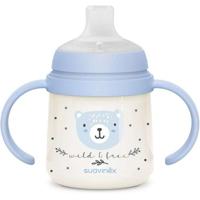 Babyfles met handvatten - SUAVINEX - NIGHT&DAY WILD&FREE - 150 ml - 6 maanden en ouder - Blauw - thumbnail