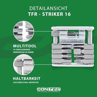 CONTEC multifunctie-tool "tfr - striker 16" ct multitool tfr-striker 16 functions silver