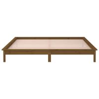 Bedframe LED massief hout honingbruin 140x200 cm - thumbnail