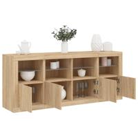 Dressoir met LED-verlichting 163x37x67 cm sonoma eikenkleurig - thumbnail