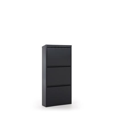 Kave Home Schoenenkast 'Ode' 3-deurs, kleur Zwart