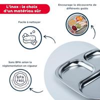 Gecompartimenteerde lade - THERMOBABY - 4 compartimenten - BPA-vrij - Roestvrij staal - thumbnail