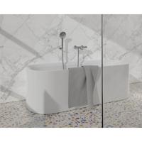 Fortifura Calvi Thermostatische badkraan met ronde handdouche, handdouchehouder en metalen doucheslang chroom SW496814/SW720564/SW720223/SW767373 - thumbnail