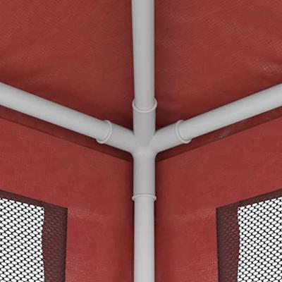 Partytent met 4 mesh zijwanden 2x2 m HDPE rood