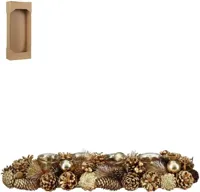 Mica Decorations theelichthouder dennenappel eton 54x16.5x10cm goud - thumbnail