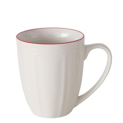 Boltze Home Mok hedda 330ml ø9xh10,5cm wit/rood