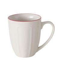Boltze Home Mok hedda 330ml ø9xh10,5cm wit/rood - thumbnail