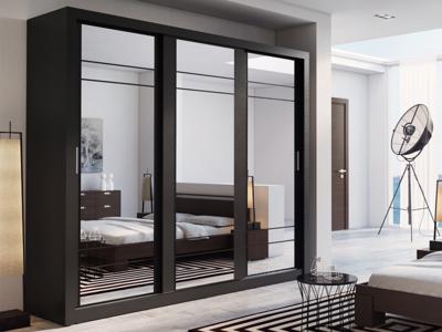 Kast ARTURO 3 schuifdeuren zwart met spiegel Kast ARTURO 3 schuifdeuren zwart met spiegel