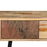 Wandtafel 120x30x76 cm massief gerecycled teakhout - thumbnail