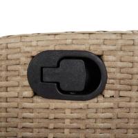 Tuinstoel verstelbaar met voetensteun poly rattan gemengd beige - thumbnail