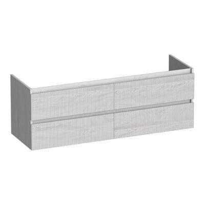 Brauer Joy Wavy - Onderkast - 140 cm - met 4 Softclose Lades Greeploos en 2 Sifon Uitsparingen - Forest Seashell