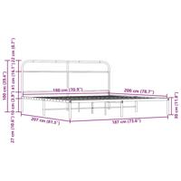 Bedframe zonder matras metaal sonoma eikenkleurig 180x200 cm - thumbnail