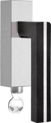 Formani Piet Boon TWO PBL22-DKLOCK draaikiepgarnituur afsluitbaar linksdraaiend - mat RVS/eikenhout zwart