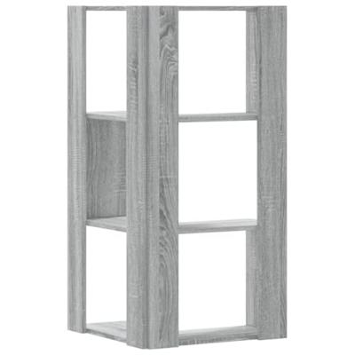 Boekenkast 3-laags hoek 50x50x102 cm bewerkt hout grijs sonoma